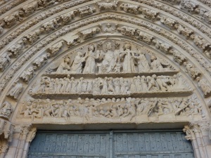 Poitiers. Catedral de San Pedro. Tímpano de la portada central