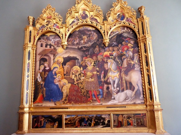 336. Los Uffizi. Adoración de los Magos. Gentile da Fabriano. 1423